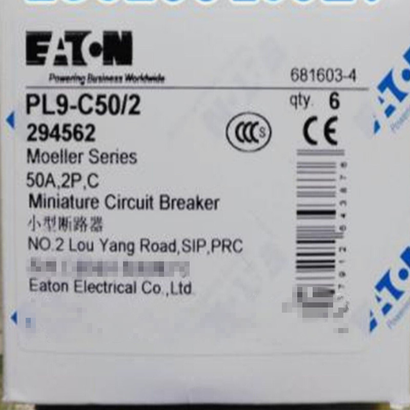 New Original EATON Miniature Circuit Breaker  PL9-C50/2 FedEx/DHL/UPS