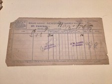 Midland Railway Newspaper parcels Way Bill Saint pancras 1890 A20733