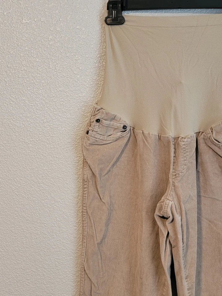 A Pea In The Pod Maternity Corduroy Pants Womens Size PL Bootcut Color Tan - Image 2 of 4
