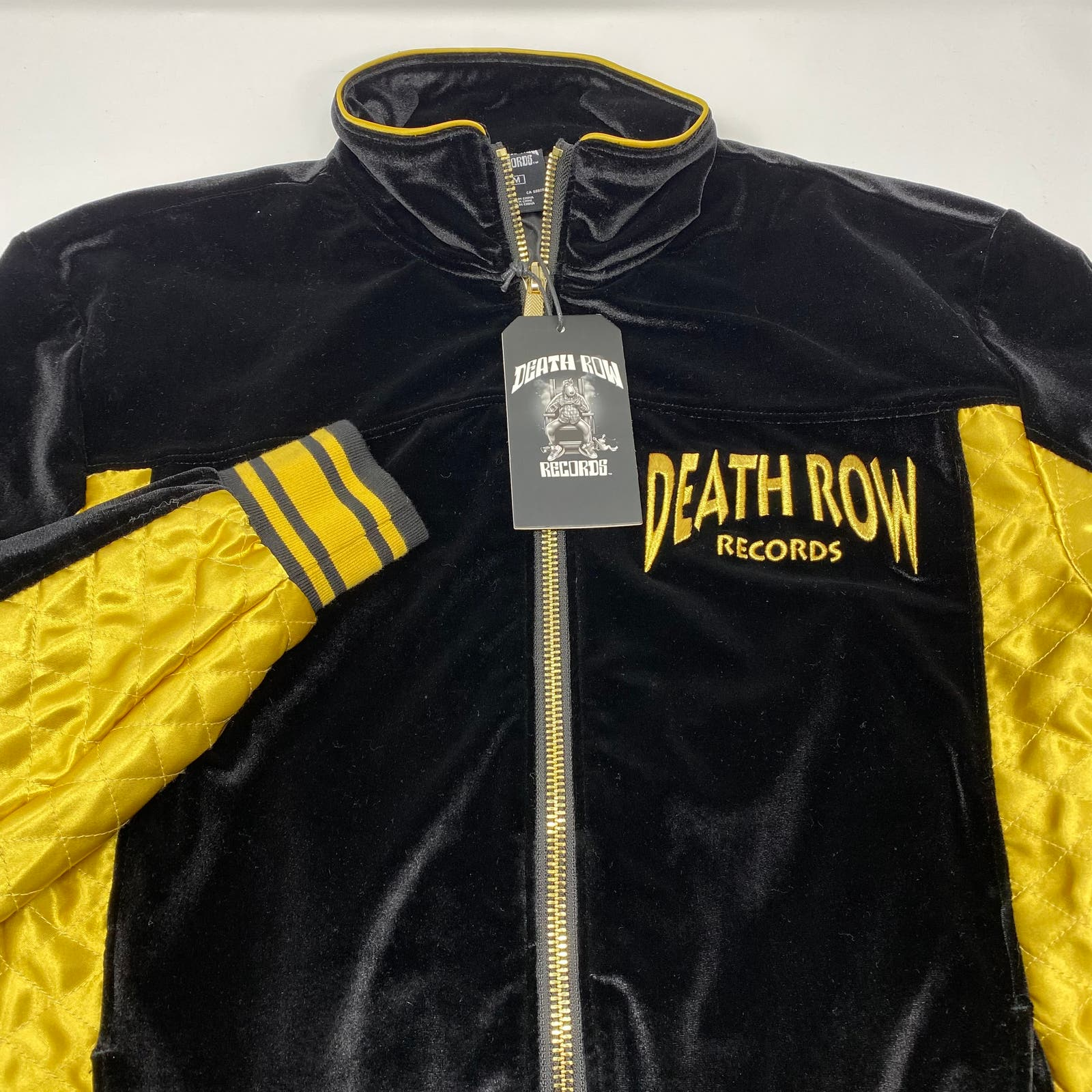 FILA Giacca Death Row Records nera oro media erba gruppo pista full zip nuova con etichetta