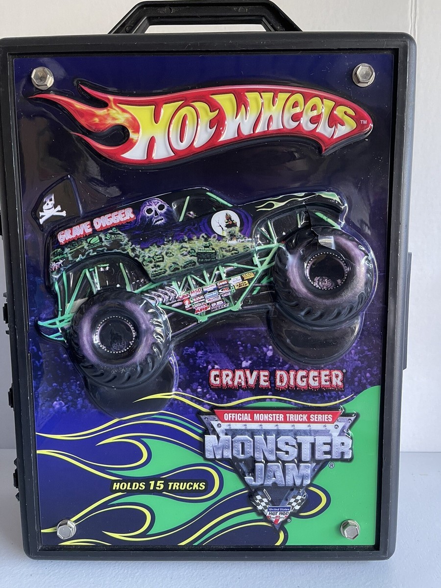 Hot Wheels Grave Digger Carrying Case Monster Jam Holds 15 Trucks