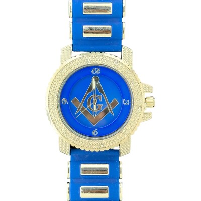 Masonic Mens Quartz Watch - Silicone Bullet Band  Elegance, W2671-C Brand New  