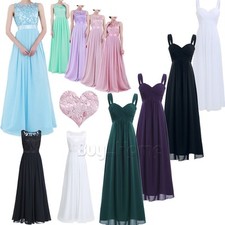 Women Lace Maxi Chiffon Bridesmaid Formal Party Long Evening Prom Wedding Dress