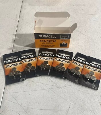 Duracell 303/357/76 Silver Oxide Button Battery  6 x 3 Packs  18  batteries
