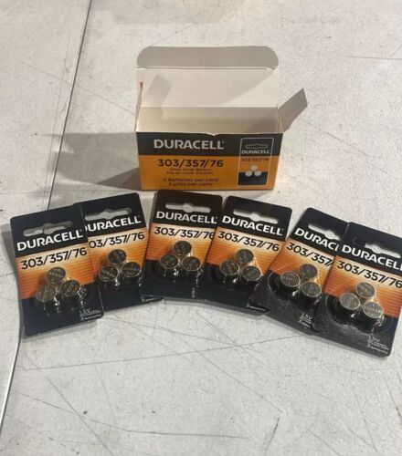 Duracell 303/357/76 Silver Oxide Button Battery 6 x 3 Packs 18 batteries