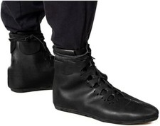 Medieval leather boots Renaissance lace-up boots Historical leather footwear