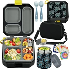 Lonchera Bento Azul Box 12oz 5 Compartimentos Con Cuchara Para Niños Kids Niña
