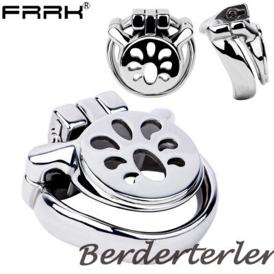 High Quality Sissy Male Flat Chastity Cage Stainless Steel Arc Ring Lock for Men