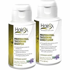 HairRx Professional Thickening Shampoo & Conditioner Travel Set, Light Lather, L