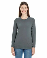 2 Pack - American Apparel Women's Long-Sleeve Jersey Tees, Grey, Med - New