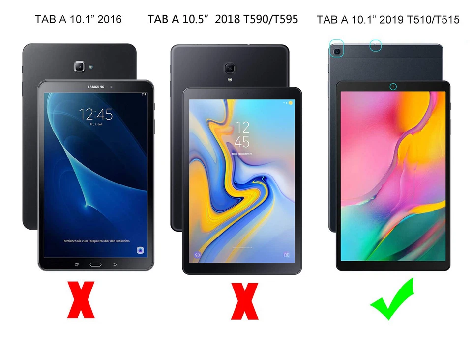 Lonfeid Schutzhülle + 9H Hartglas für Samsung Galaxy Tab A 10.1 T510 T515 2019-3 - Bild 2 von 4