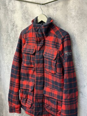 Abercrombie Fitch Vintage Plaid Wool Barn Jacket Men's Size M