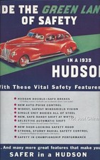 Vintage Hudson 1939 Hudson Six 112 Club 4 Page Colored Brochure Or Pamphlet