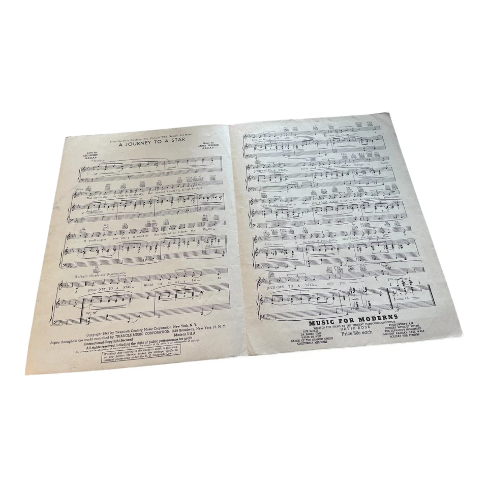 Partituras de Benny Goodman A Journey To A Star 1943 de colección The Gangs All Here Voice Foto 2 de 3