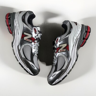 New Balance 2002R Silver Metallic Shoes Sneakers Team Red