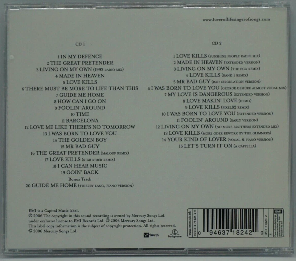 Freddie Mercury : Lover of Life Singer Of Songs - The Very Best Of (DELUXE)  HTF - Image 2 of 4