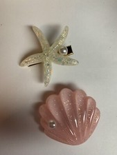 Starfish Shell Pearl Hair Clip Set, Hairpin Princess Headwear for Girls