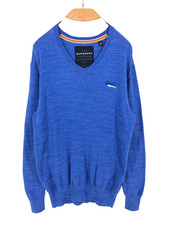 SUPERDRY Men Cotton Cashmere V-Neck Jumper Pullover Sweater Size M