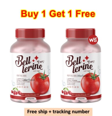 2X BELL LERINE Glutathione Collagen Dipeptide Vitamin Skin Tomato Good 30 caps