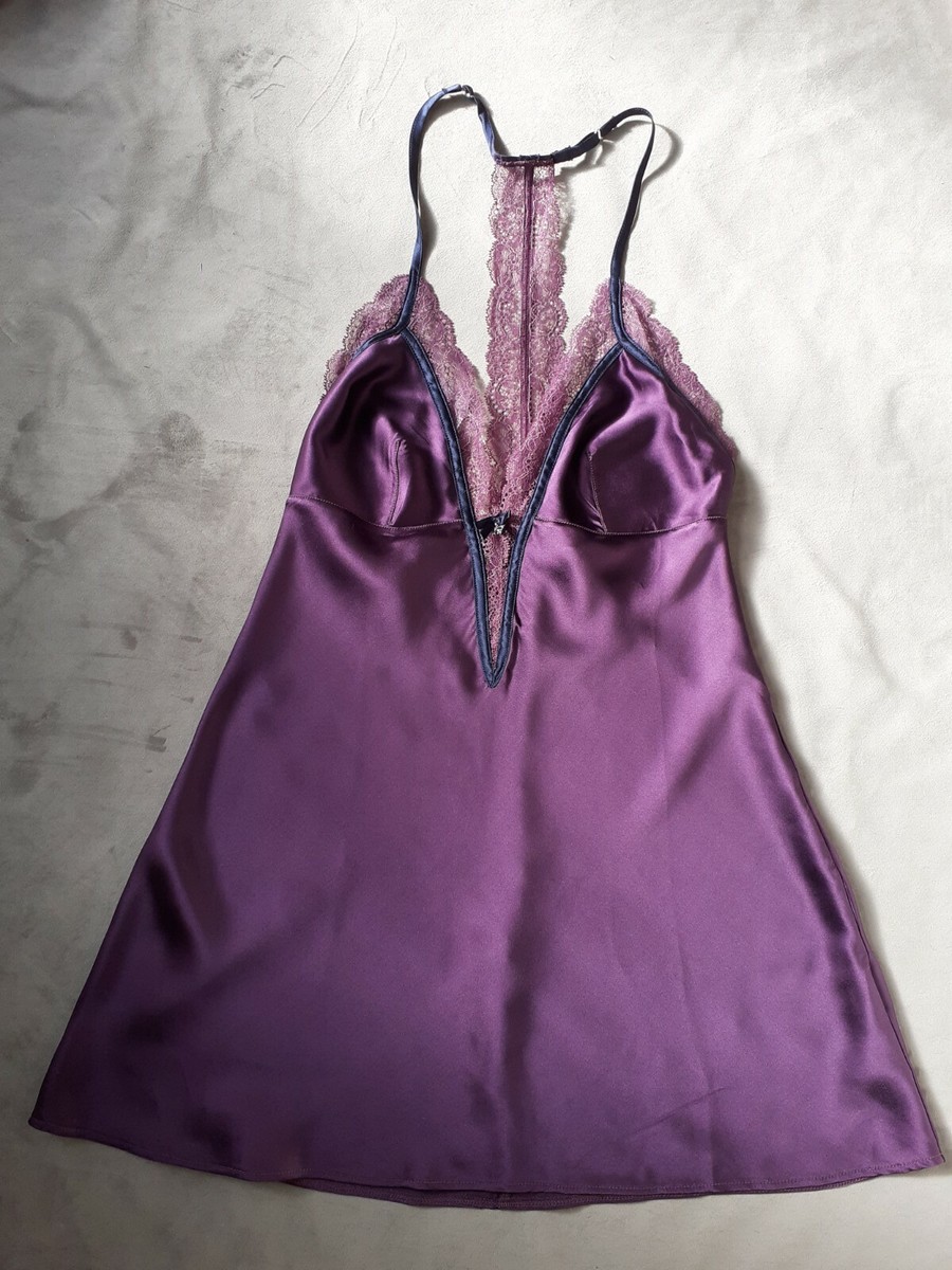 NEW Intimissimi Babydoll 100% Silk Purple S UK