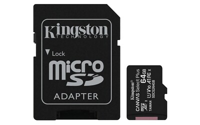 Kingston MicroSD Karte Speicherkarte Canvas Select Plus, 64GB UHS-I, mit Adapter