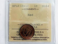 One Cent Terre-Neuve 1941 - ICCS - MS-63 Rouge
