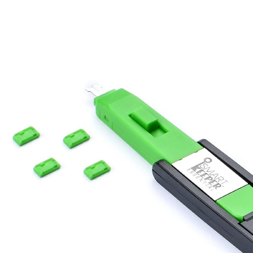 SmartKeeper Essential / 4 x Micro USB B-Port Blockers + Key/Green