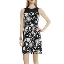 Vince Camuto Dandelion Dress Size XXS Chiffon Yoke Floral Swing Liquid Knit