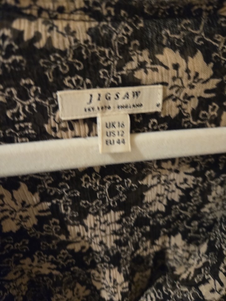 Jigsaw blouse size 16 sheer puffed sleeves eBay