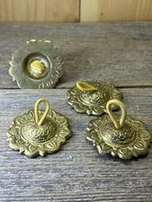 Beautiful 4 Brass Signed Finger Cymbals