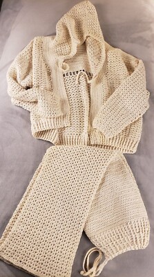 Knitted Women's Ivory Casual Hooded Lounge Suit ( See Dimensions)