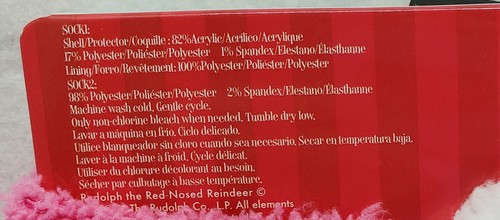 Rudolph The Red Nosed Reindeer Clarice 2-Pair Plush Quarter Socks Size 18-24M - 第 5/5 張圖片