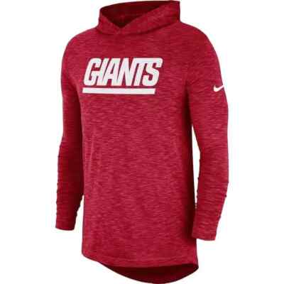 New York Giants Nike Sideline Slub Hoodie Long T-Shirt Men's Tri-Blend 2018 NYG