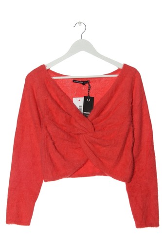Pull Tricoté MNG Taille 38 Rouge - Coupe Ajustée, Col Torsadé - Occasion Très Bon état - Style Décontracté