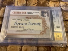 2013 Sportkings Owner’s Box Cut Signature Connie Mack Auto 1/1 BGS 9