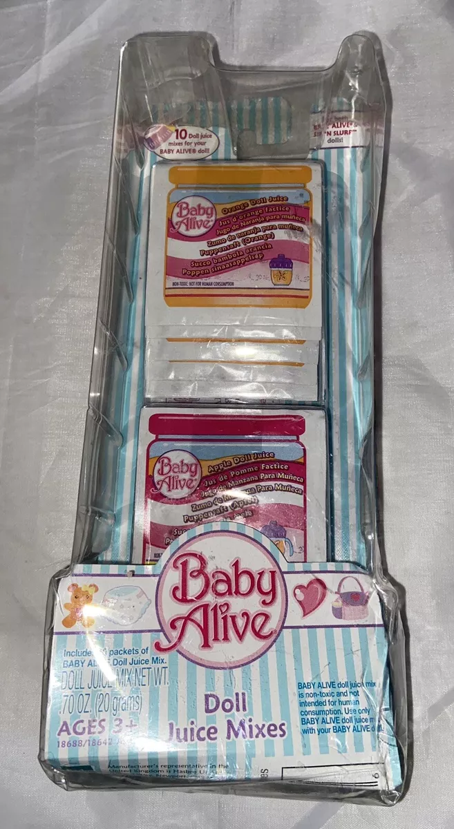 Baby Alive Doll Juice Apple Orange Mixes 10 Packets 2007 Retired