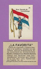 LA FAVORITA (CANARY ISLANDS) - VERY RARE SILK FLAGS & SOLDIERS CARD - LUXEMBOURG