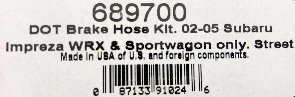 Kit de manguera de línea de freno de acero inoxidable Russell 689700 para Subaru Impreza WRX 2002-2005 Foto 4 de 4