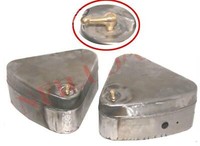 FüR Royal Enfield Werkzeugbox Satz Raw Blankes Metall Mit Messing Schraube Knopf