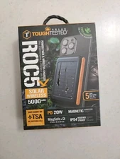 NEW Tough Tested (TT-PBW-5C) 5,000 mAh Solar ROC5  Magnetic Wireless 