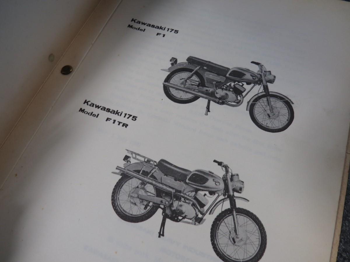 Kawasaki Factory Parts Manual Catalog 1969 175 Model F-1