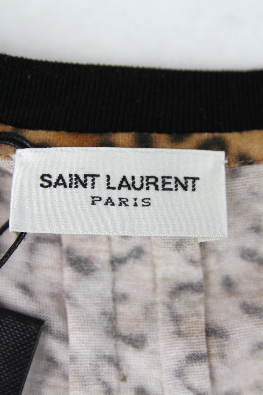 T shirt girocollo Saint Laurent $590 nuova stampa leopardata M 440623 1165