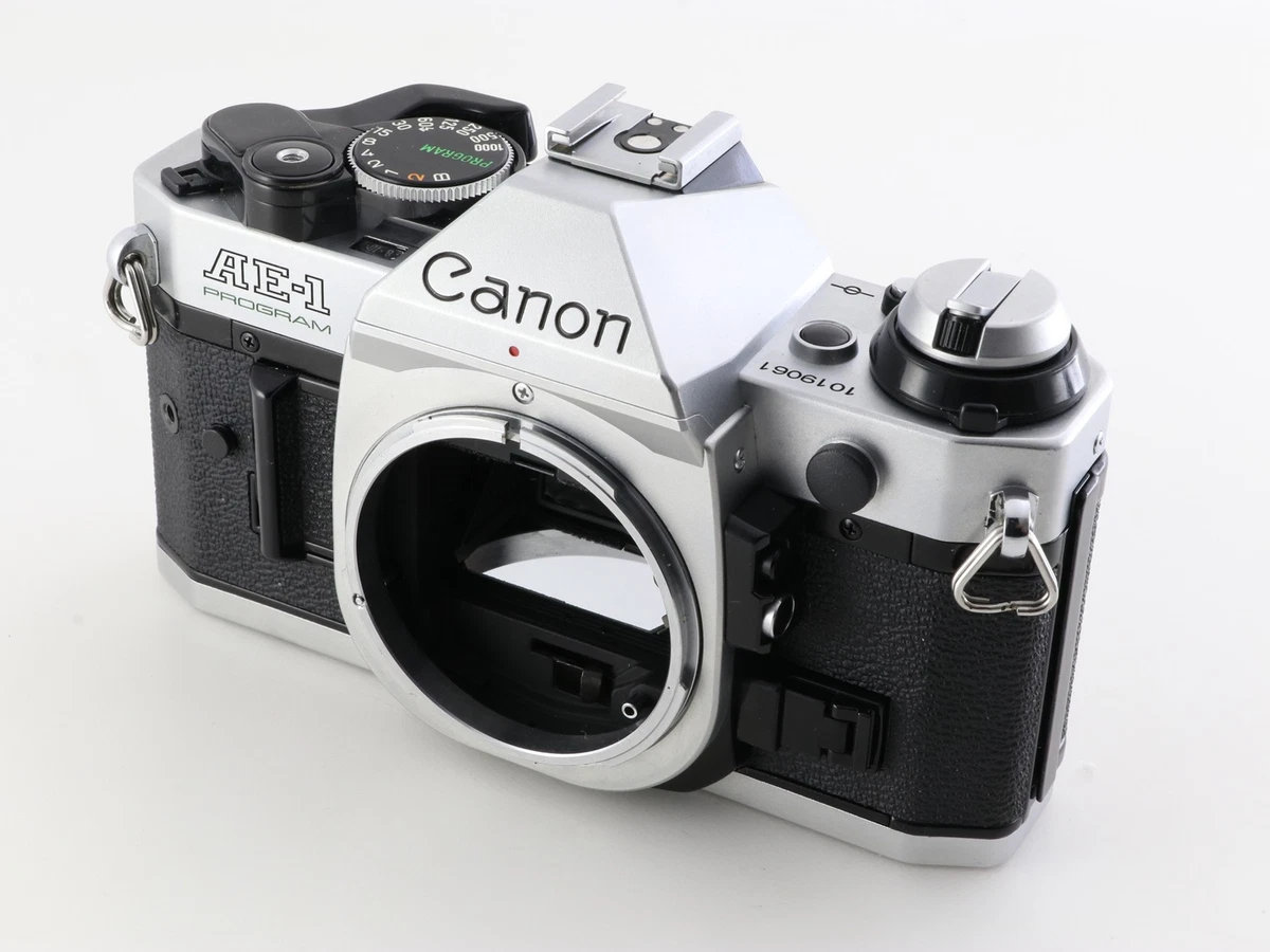 Cámara fotográfica CLA'd Canon AE-1 Program AE-1P MF SLR 35 mm casi como nueva con correa Japón