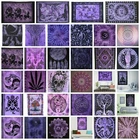 PURPLE Wall Hanging Tapestry Mandala Bohemian Hippie Wall Art Home Decor Poster