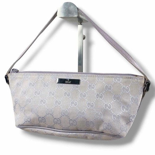 Gucci Pouch Bag Leather Canvas Used Womens Handbag Purse Crossbody Tote From Jap