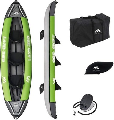 AQUA MARINA LAXO 380 AUFBLASBARES KAJAK 3 PERSONEN SET PADDEL PUMPE TASCHE