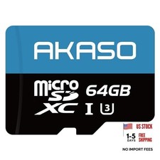 microSDXC U3 Memory Card with Adapter - Up to 100MB/s, UHS-I C10, U3, 64GB