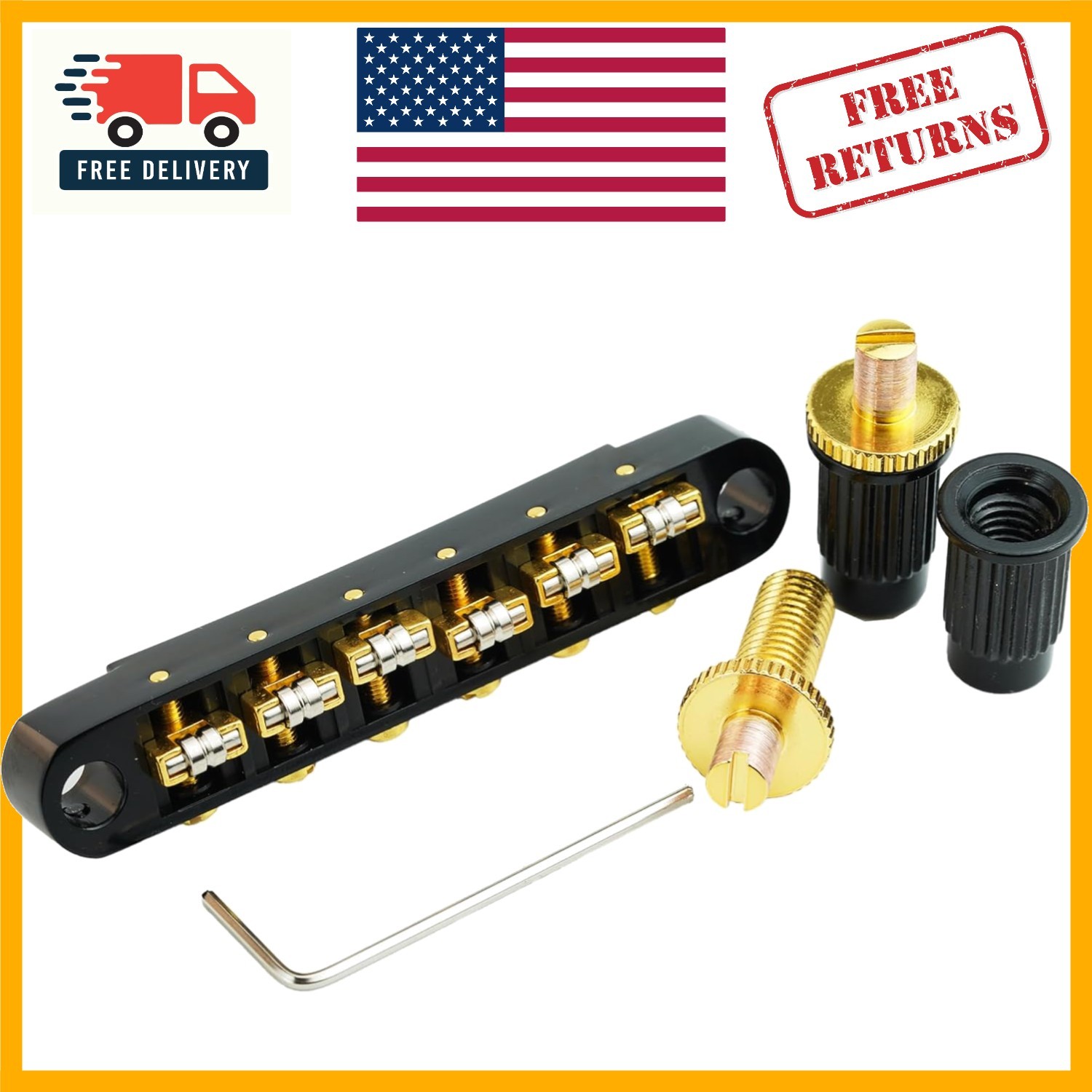 Zinc Alloy Tune-O-Matic Roller Saddle Bridge Compatible with Les Paul LP