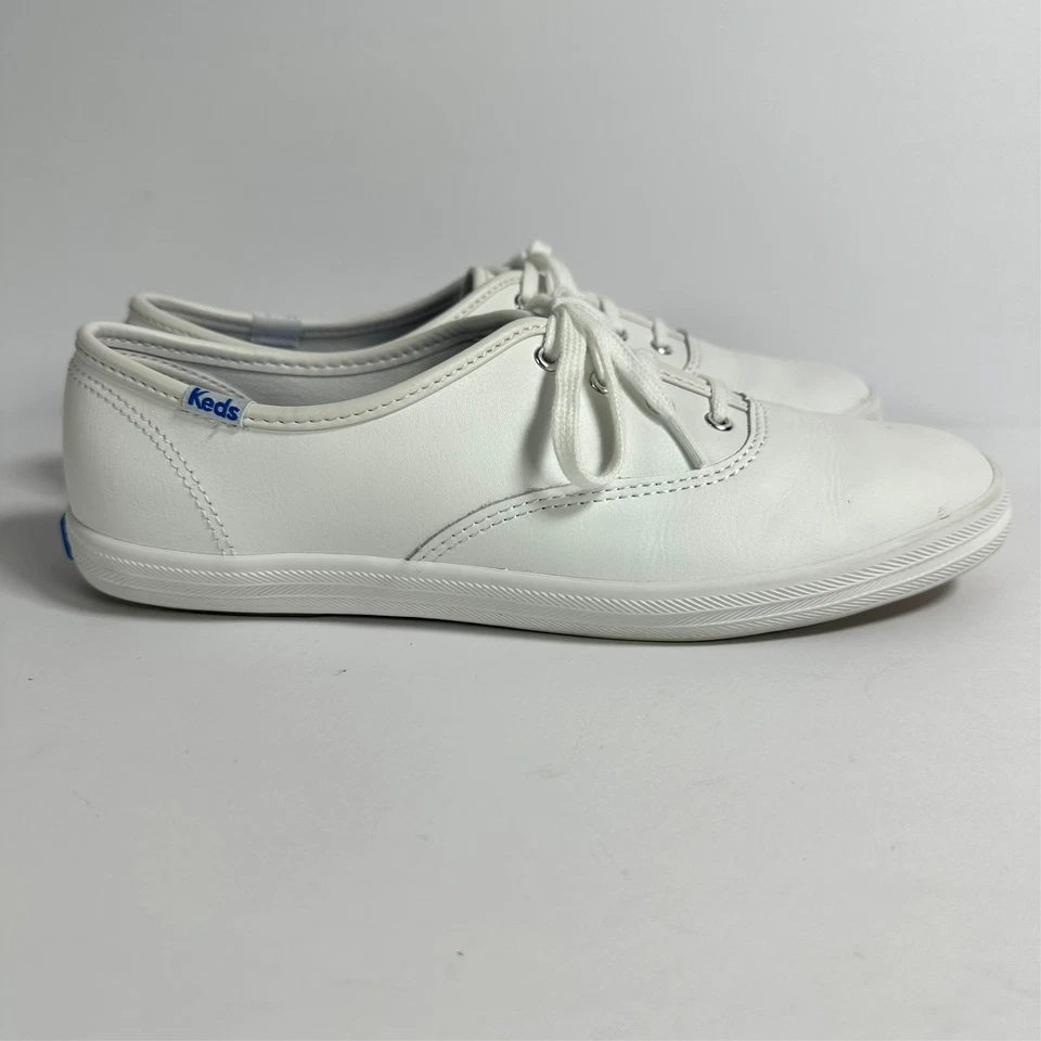 Tênis Keds Shoes Feminino 8.5 Champion Casual Top Baixo Couro Branco com Cadarço - Imagem 2 de 4