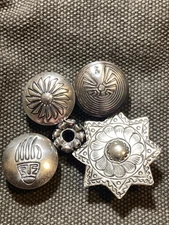 Vintage Sterling Silver Buttons Southwestern / Native American 1 Pandora bead
